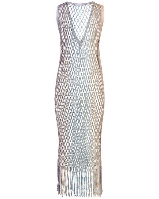 Missoni White Net Lurex Long Dress