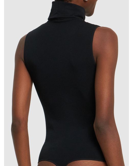 Wolford Viscose String Stretch Jersey Bodysuit in Black