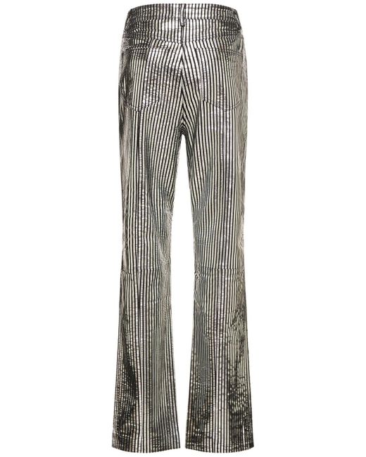 Remain Gray Striped Leather Pants