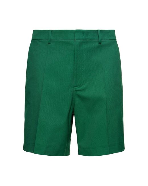 Shorts in cotone / dettaglio v di Valentino in Green da Uomo