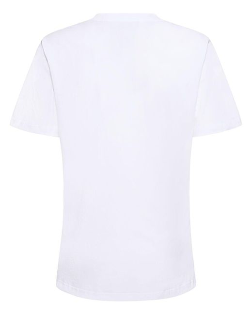 Moschino White Cotton Jersey Logo T-Shirt