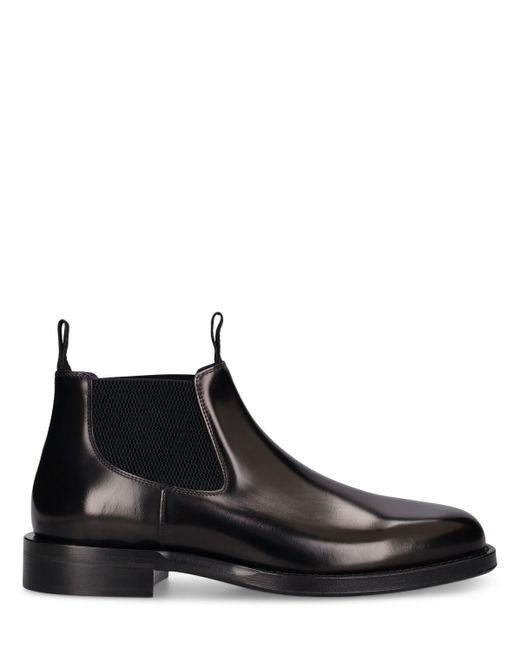 Burberry Black Mf Tux Leather Low Chelsea Boots for men