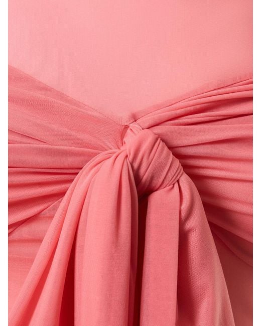 Blumarine Pink Jersey Long Sleeve Top W/Bow