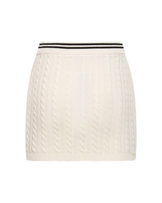 Alessandra Rich Natural Cotton Blend Knit Mini Skirt