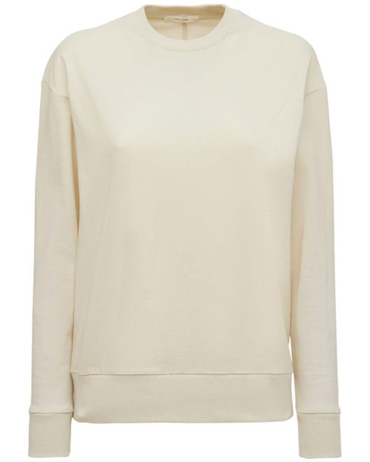 The Row Gideon Cotton Jersey Sweatshirt in White | Lyst UK