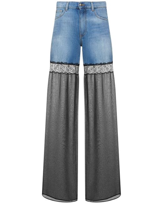 Nensi Dojaka Blue Hybrid-jeans Aus Denim Und Nylon