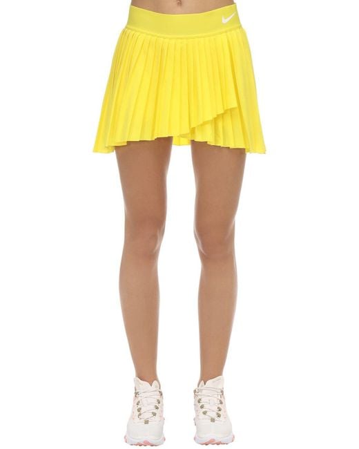 Nike Yellow Court Dri-fit Elevated Victory Tennis Skirt