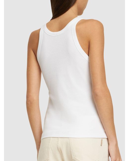 Totême  White Tanktop Aus Bio-baumwolle