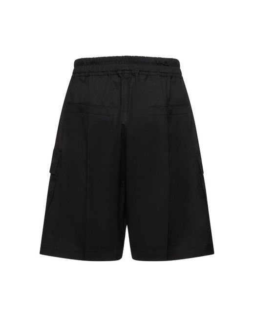 Rick Owens Black Cargobelas Cotton Shorts for men