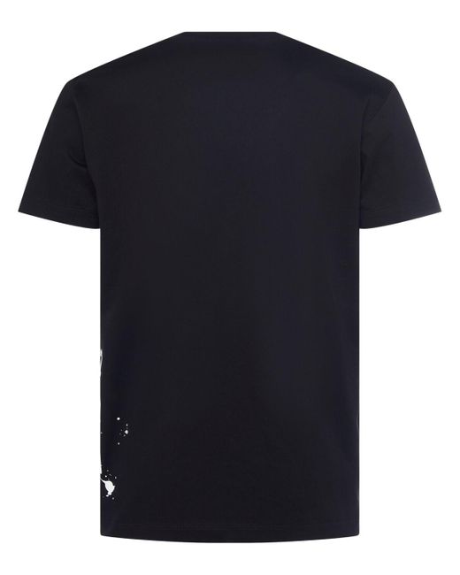 T-shirt icon spalsh in cotone con stampa di DSquared² in Black da Uomo