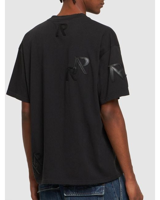 T-shirt in cotone / logo applicato di Represent in Black da Uomo