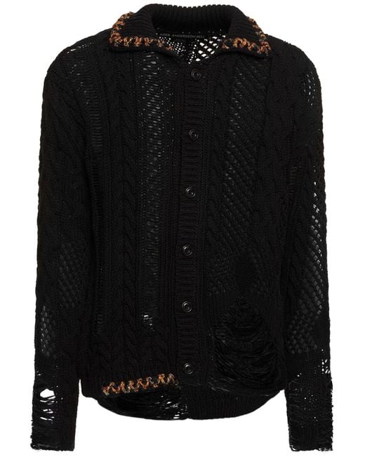 ANDERSSON BELL Black Sauvage Cotton Knit Cardigan for men