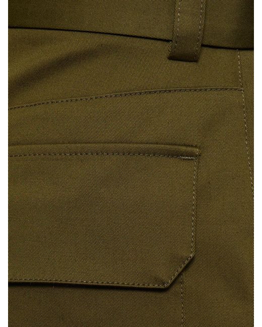 MSGM Green Cotton Blend Straight Cargo Pants