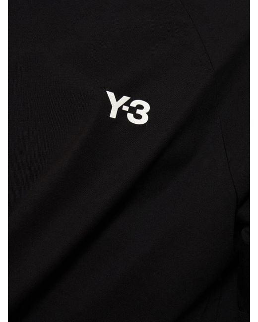 Y-3 Black 3-stripe Logo Cotton T-shirt for men
