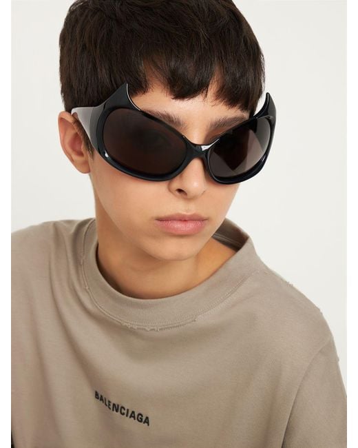 Balenciaga Brown Gotham Cat Eye Acetate Sunglasses