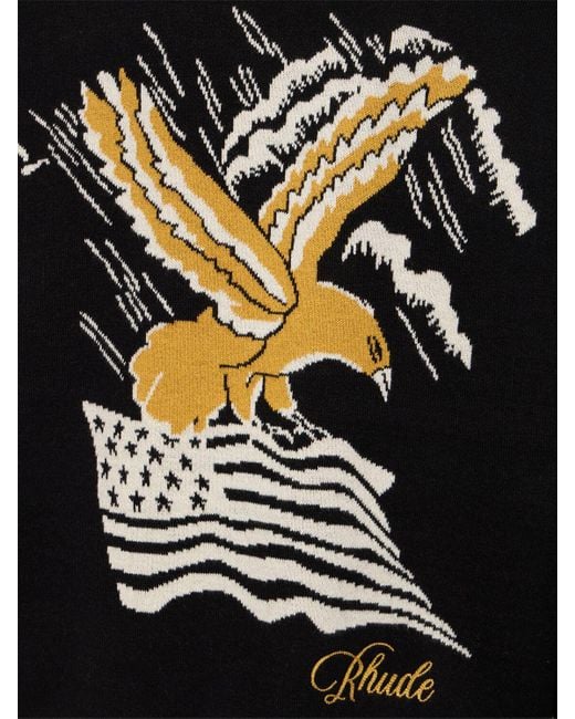 Maglia eagle souvenir in cotone di Rhude in Black da Uomo