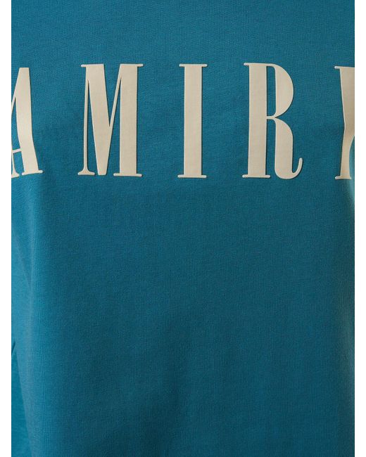 T-shirt en jersey de coton imprimé logo Amiri en coloris Blue