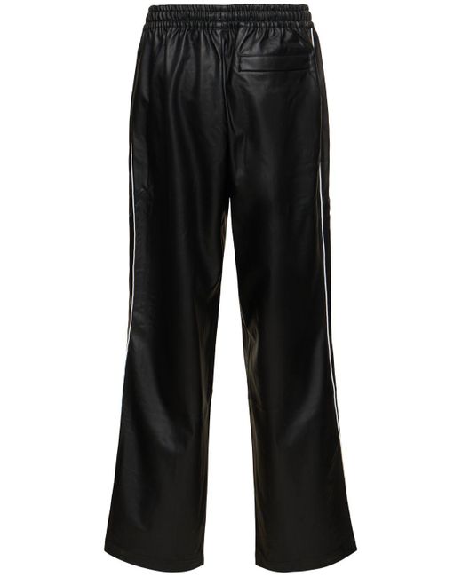 PUMA Black T7 Faux Leather Track Pants for men