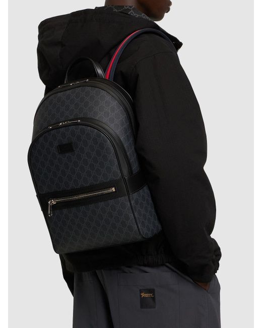 Gucci gg Supreme Canvas Backpack in Gray for Men