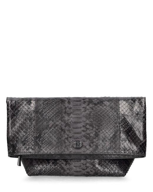 Michael Kors Gray Candice Printed Leather Soft Clutch