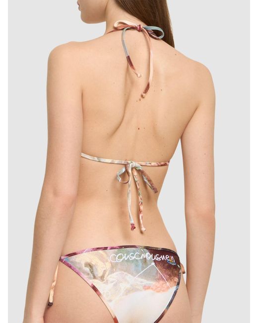 Bikini triangular estampado Vivienne Westwood de color White