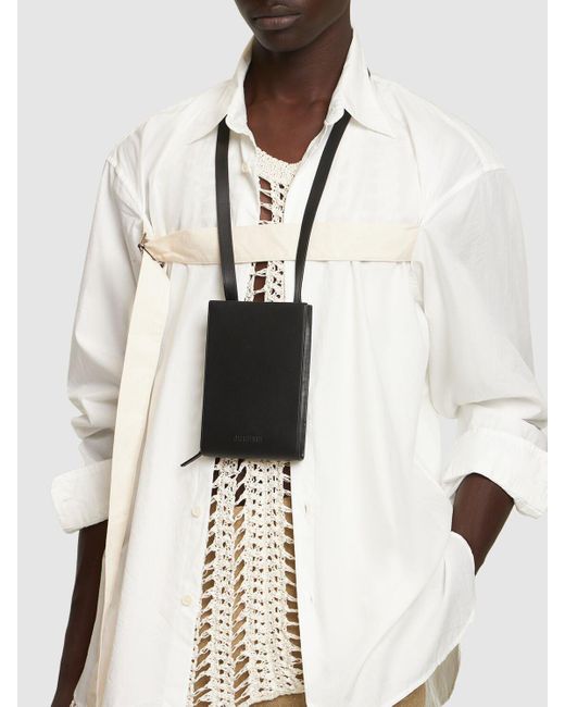 Jacquemus Le Gadju Leather Crossbody Bag in Black for Men Lyst