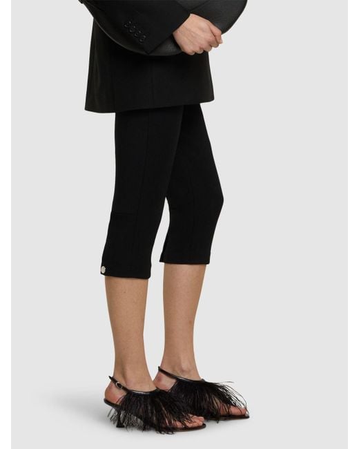 Proenza Schouler Black 60Mm Tee Thong Sandals W/ Feathers