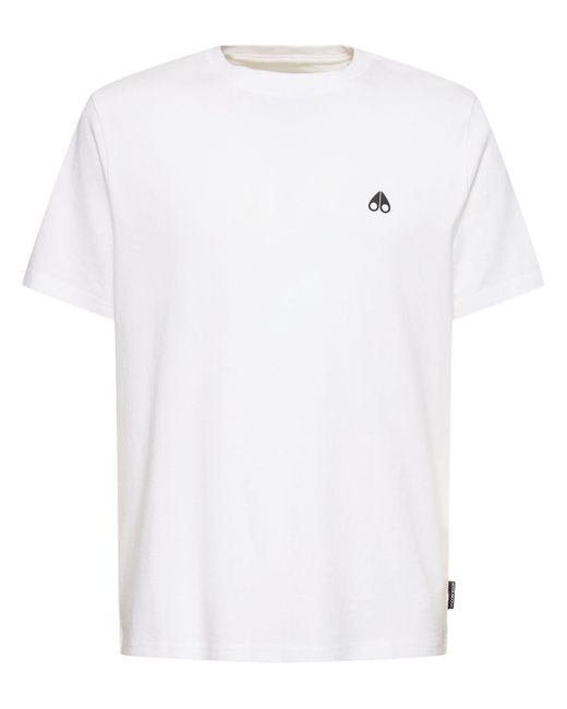 Moose Knuckles White Satellite Cotton T-shirt for men