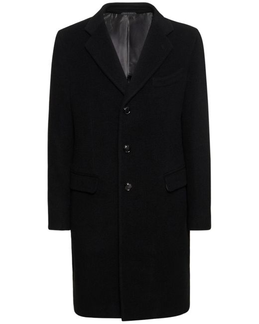 Manteau en laine et cachemire à double boutonnage Giorgio Armani pour homme en coloris Black