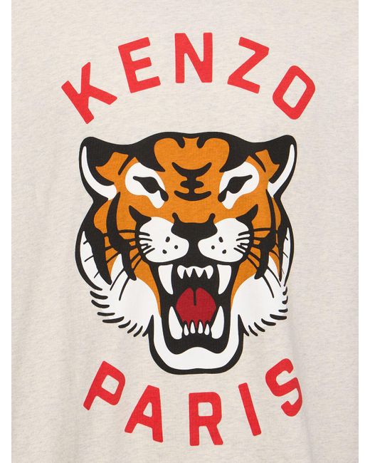 T-shirt en jersey de coton imprimé tigre KENZO pour homme en coloris Pink