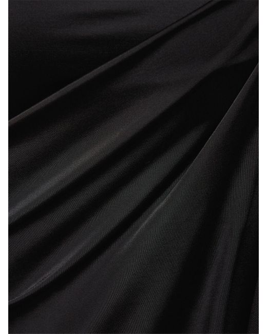 TOVE Black Flor Viscose Jersey Midi Skirt