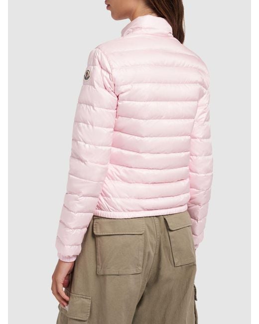 Moncler Pink Lans Short Nylon Down Jacket