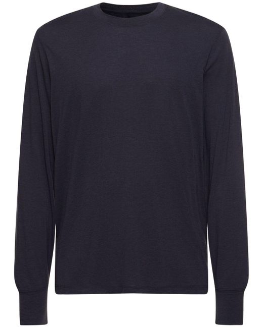 Tom Ford T-shirt Aus Lyocell Und Baumwolle Mit Druck in Blue für Herren