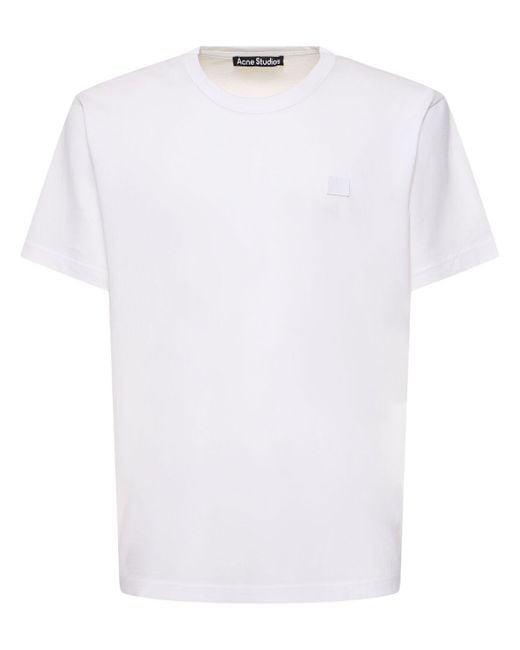 T-shirt nace face in cotone / patch di Acne in White da Uomo