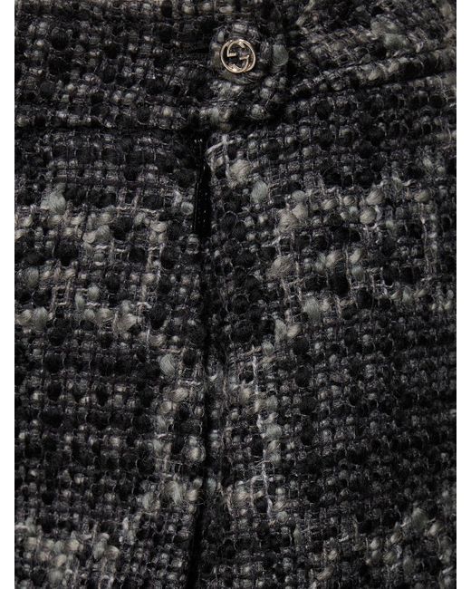 Falda de tweed de lana Gucci de color Black