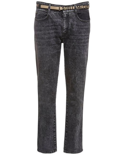 Stella McCartney Eco Denim Skinny Boyfriend Jeans W/ Belt in Black ...
