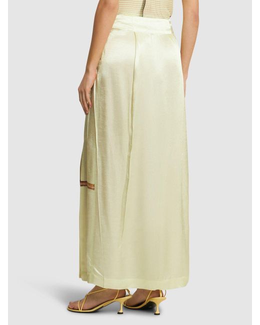 Issey Miyake White Damen Pressed Flora Long Skirt