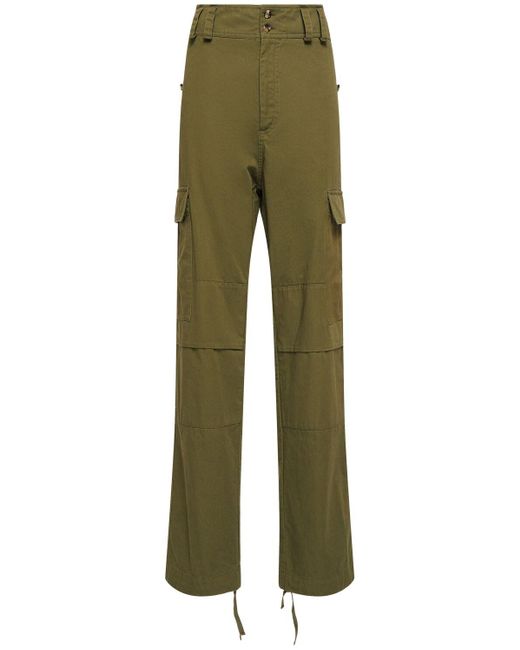 Saint Laurent Green Cotton Twill Cargo Pants
