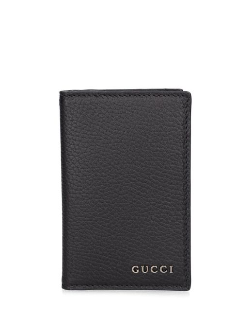 Tarjetero de piel Gucci de hombre de color Black