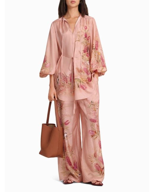 Zimmermann Pink Damen Tunika Aus Seide „Cascadian“