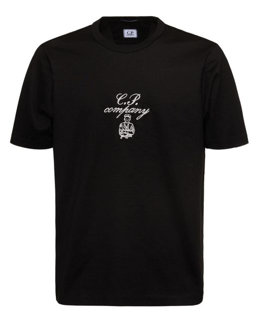 Hombre Camiseta De Algodón Con Bordado C P Company de hombre de color Black
