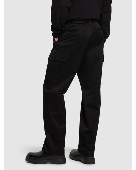 Pantaloni cargo in gabardina di cotone di Versace in Black da Uomo