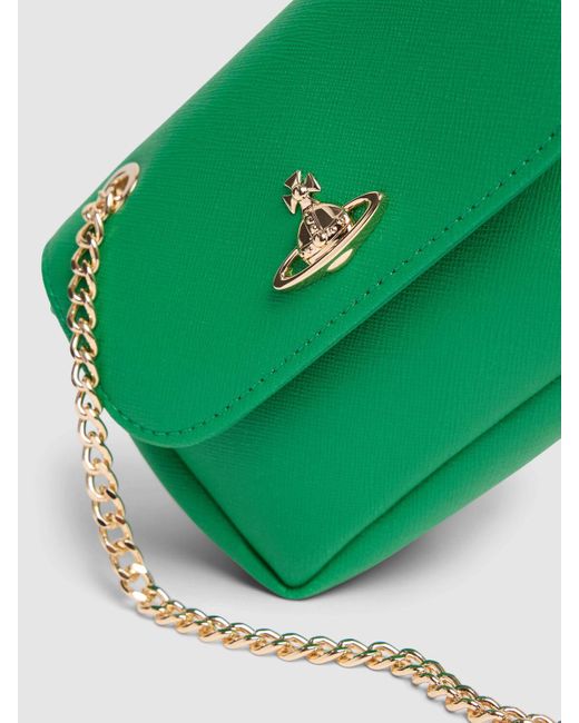 Vivienne Westwood Green Small Saffiano Faux Leather Bag