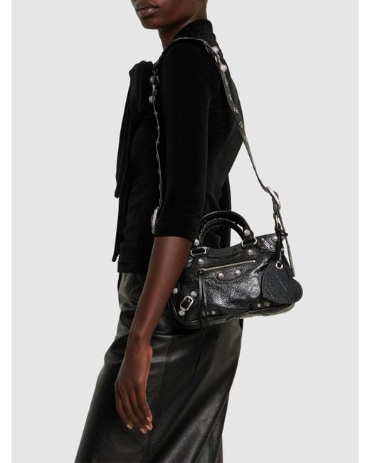 Petit sac porté épaule en cuir neo cagole Balenciaga en coloris Black