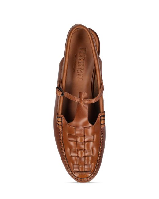 Zapatos planos destalonados de piel 15mm Hereu de color Brown
