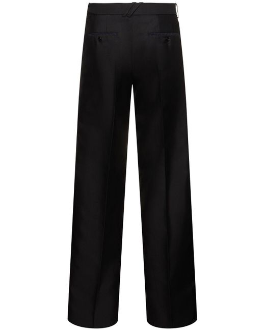 Burberry Black Tuxedo Wool & Silk Pants for men