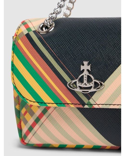 Vivienne Westwood Gray Small Derby Saffiano Print Shoulder Bag
