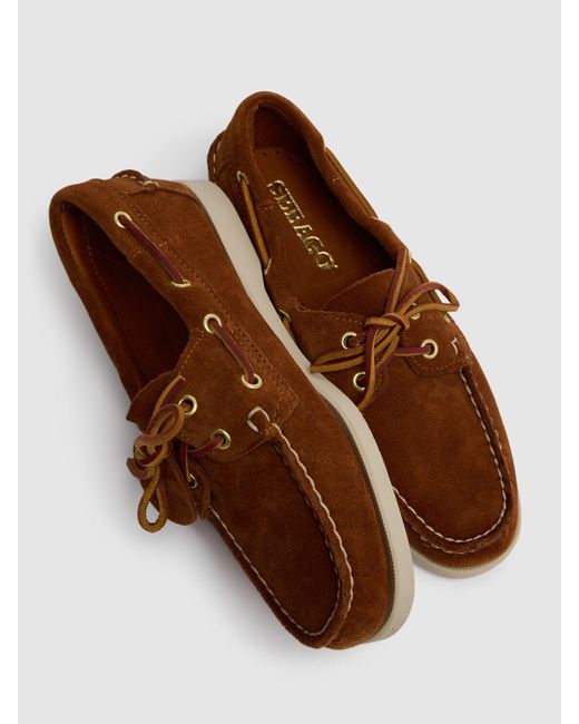Sebago Brown Damen Bootsschuhe Aus Wildleder „Portland Artisan“