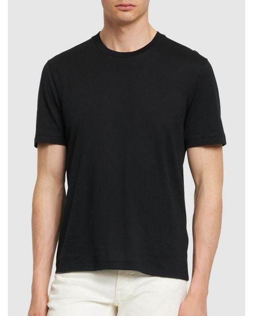 Camiseta de algodón jersey Brioni de hombre de color Black