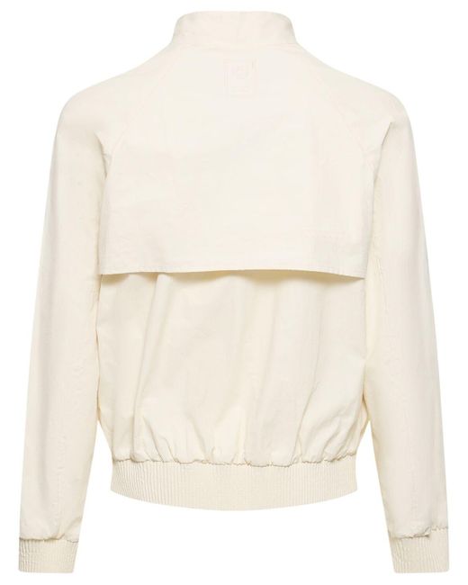 Ferragamo White Zipped Linen Jacket for men